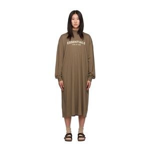 Fear of God Essentials Women’s Longsleeve Tee Dress in Wood